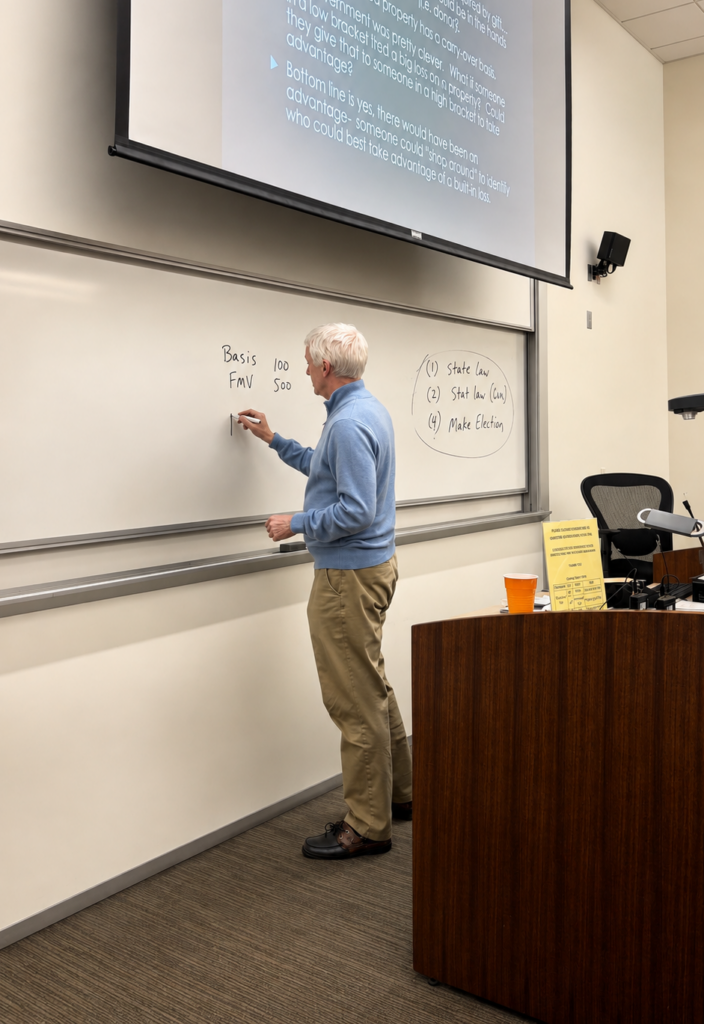 Zeb teaching Estate Gift Tax at Chapman University
